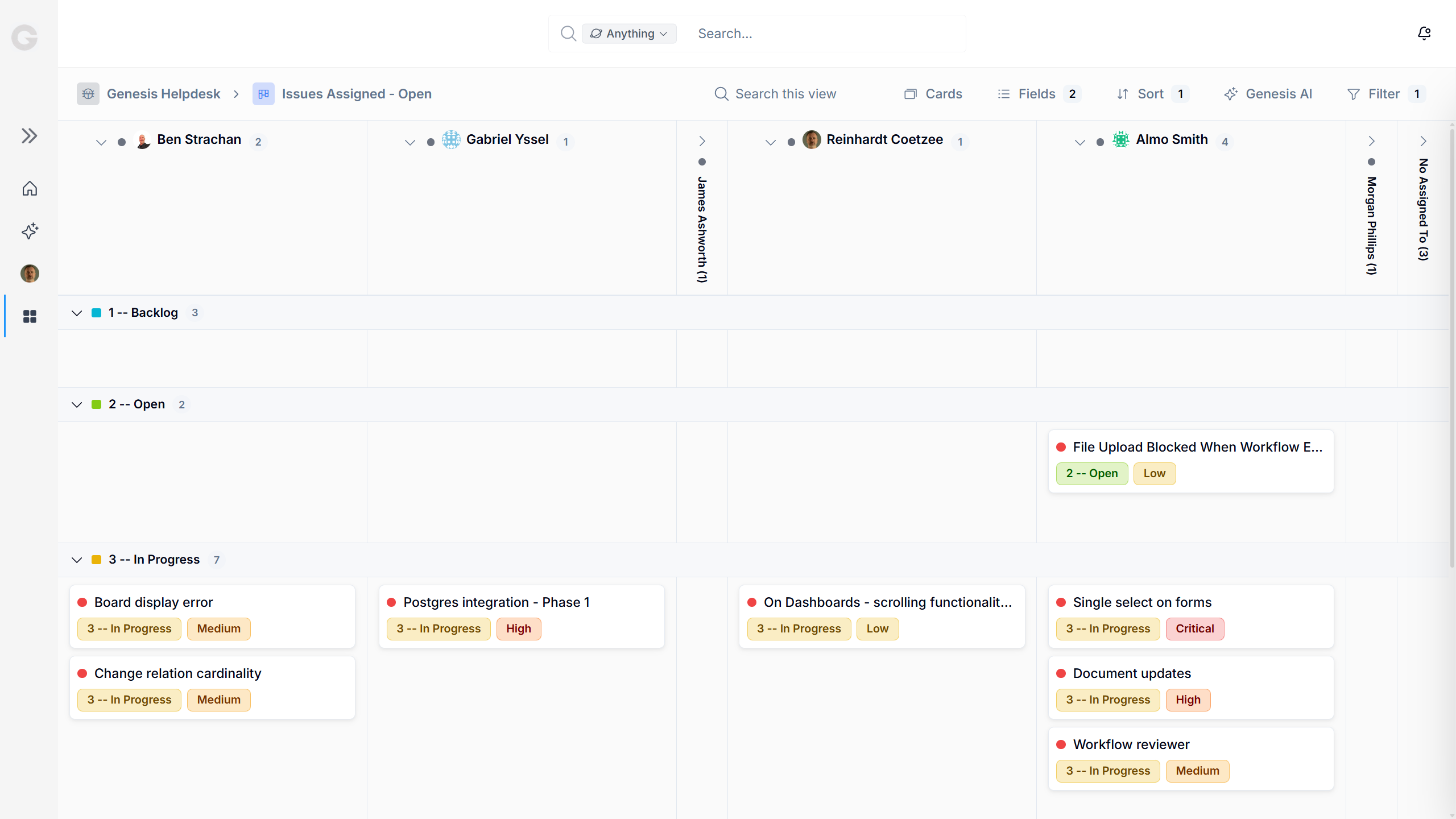 Genesis board view